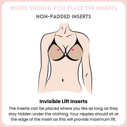jellymuse™  Invisible Lift - Patented Sticky Fashion Bra Inserts Prevents Nipple Slips No Sewing Required
